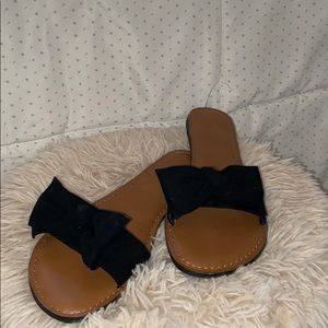 black bow sandals
